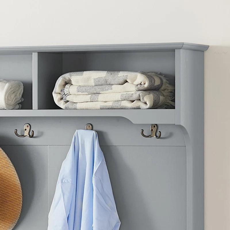 4-in-1 Hall Tree with Shoe Bench, Coat Rack & Storage Shelves - 64.17"H Entryway Organizer, 250 lbs Capacity, MDF & Solid Wood Construction