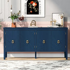 Four-Door Sideboard with Geometric Line Patterns
