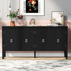 Four-Door Sideboard with Geometric Line Patterns