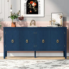 Four-Door Sideboard with Geometric Line Patterns