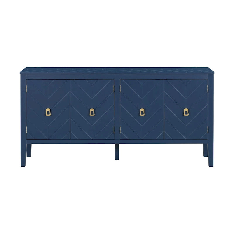 Four-Door Sideboard with Geometric Line Patterns