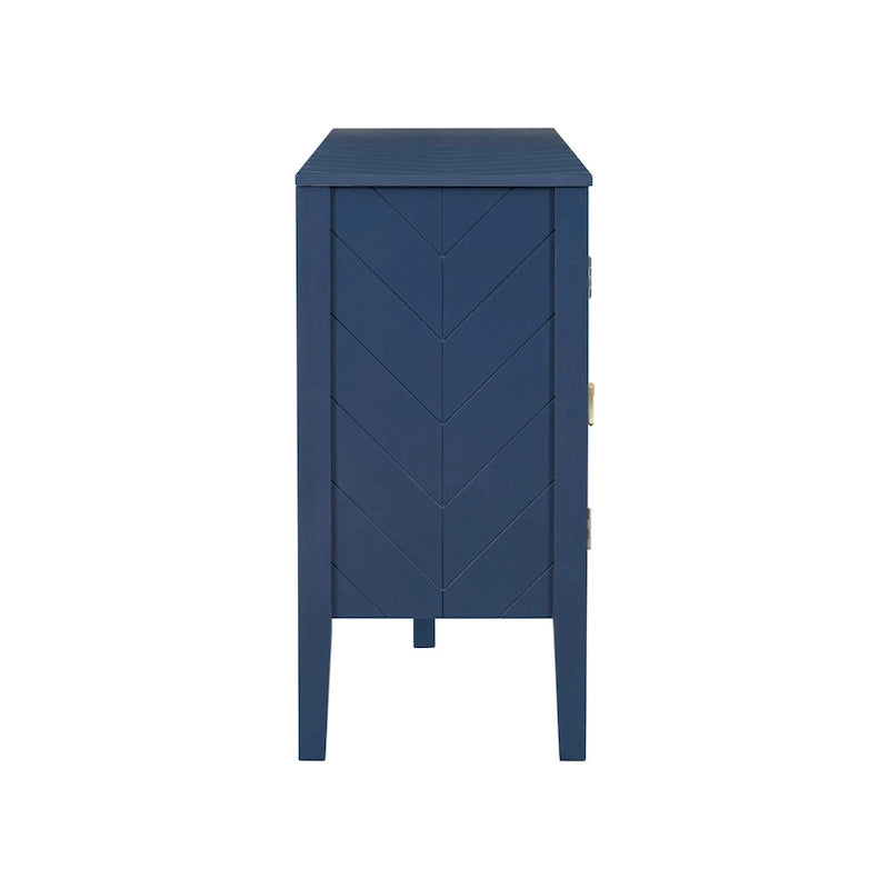 Four-Door Sideboard with Geometric Line Patterns