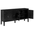 Four-Door Sideboard with Geometric Line Patterns