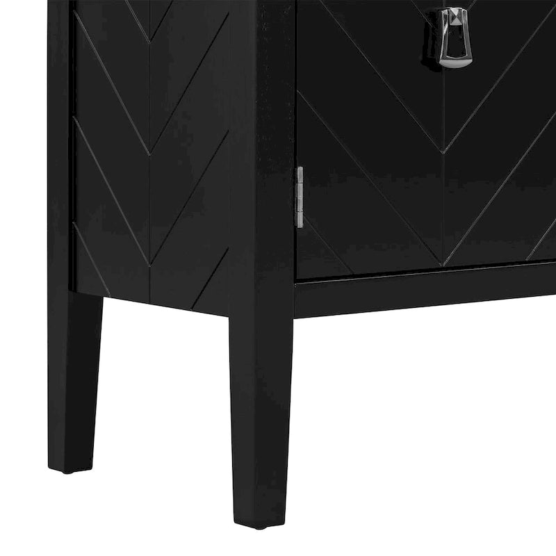 Four-Door Sideboard with Geometric Line Patterns