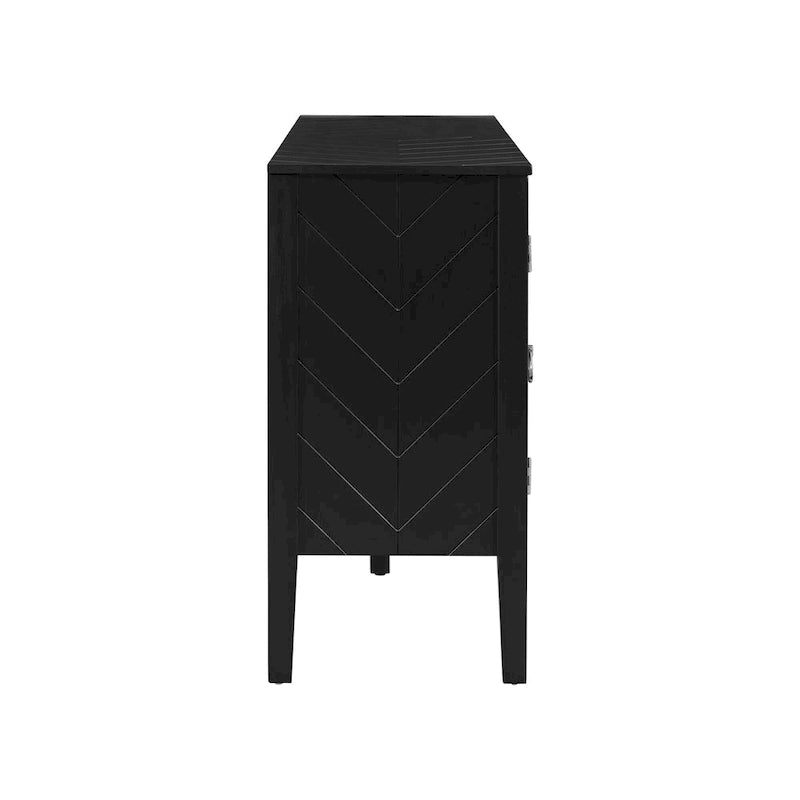 Four-Door Sideboard with Geometric Line Patterns