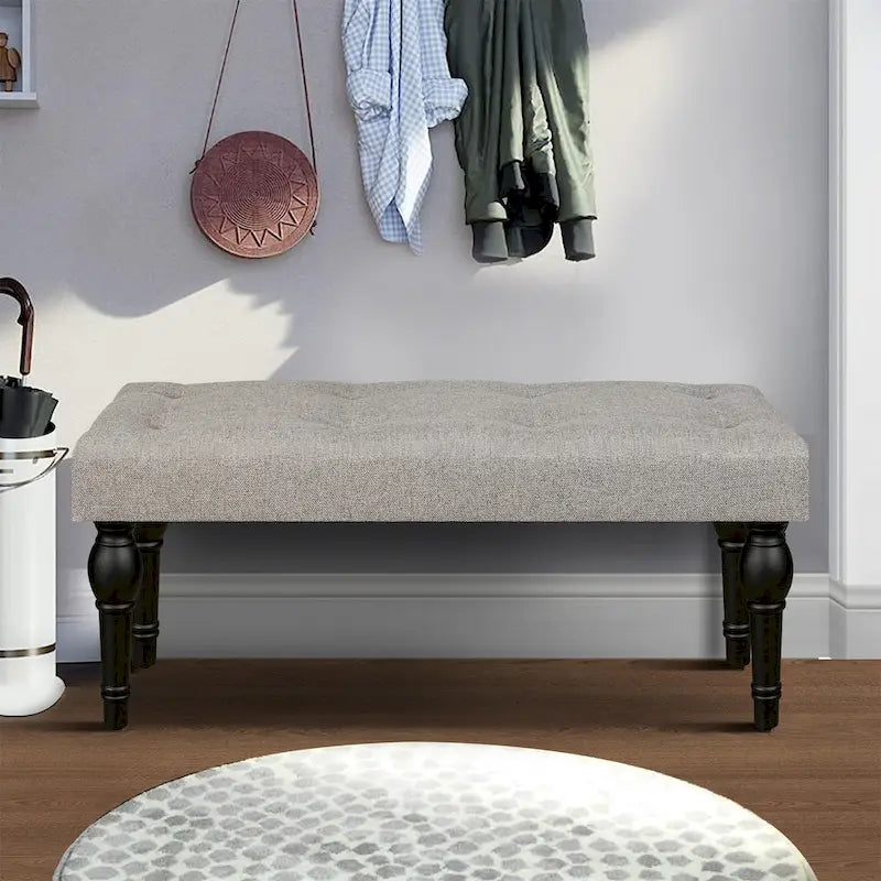Roman Column Feet French Upholstered Bedside Bench