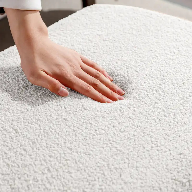 39.37" Oval Storage Ottoman Bench with Gold Legs - Modern Flip-Top Seating, 250 lbs Capacity, Gray/Off-White