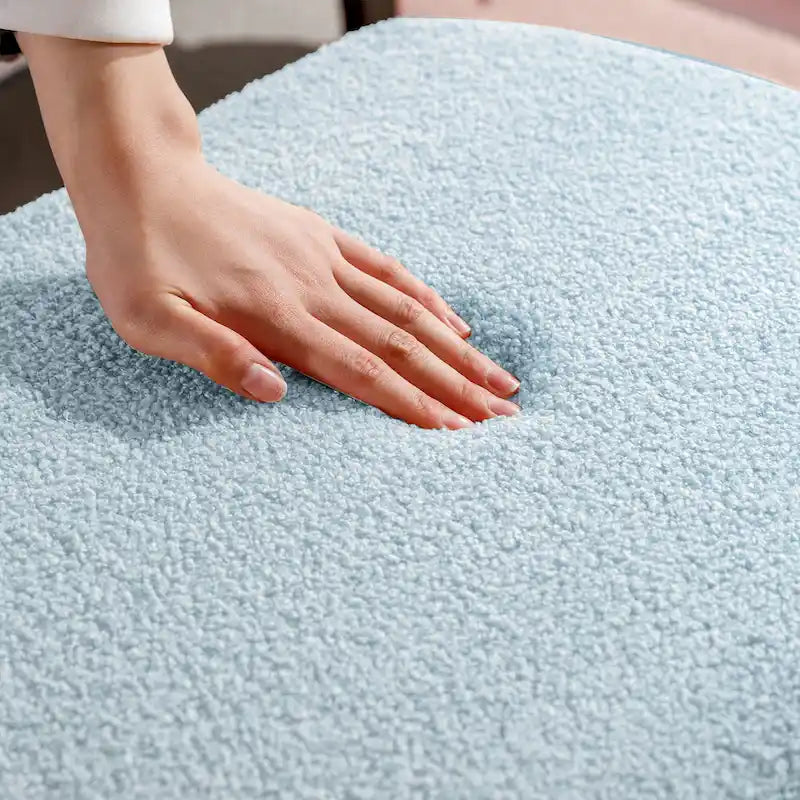 39.37" Oval Storage Ottoman Bench with Gold Legs - Modern Flip-Top Seating, 250 lbs Capacity, Gray/Off-White