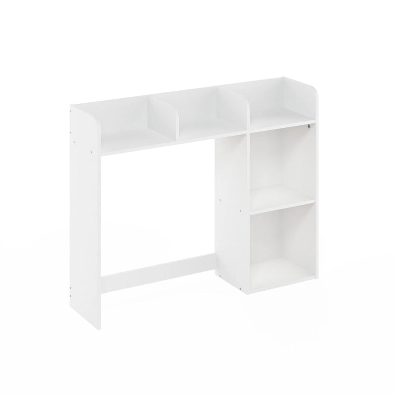 Furinno Classic Desktop Bookshelf Storage Hutch, Desk Organizer with 5 Shelves, White