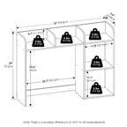Desktop Bookshelf Storage Hutch Organizer with 5 Shelves - White Space-Saving Desk Shelf for Home Office