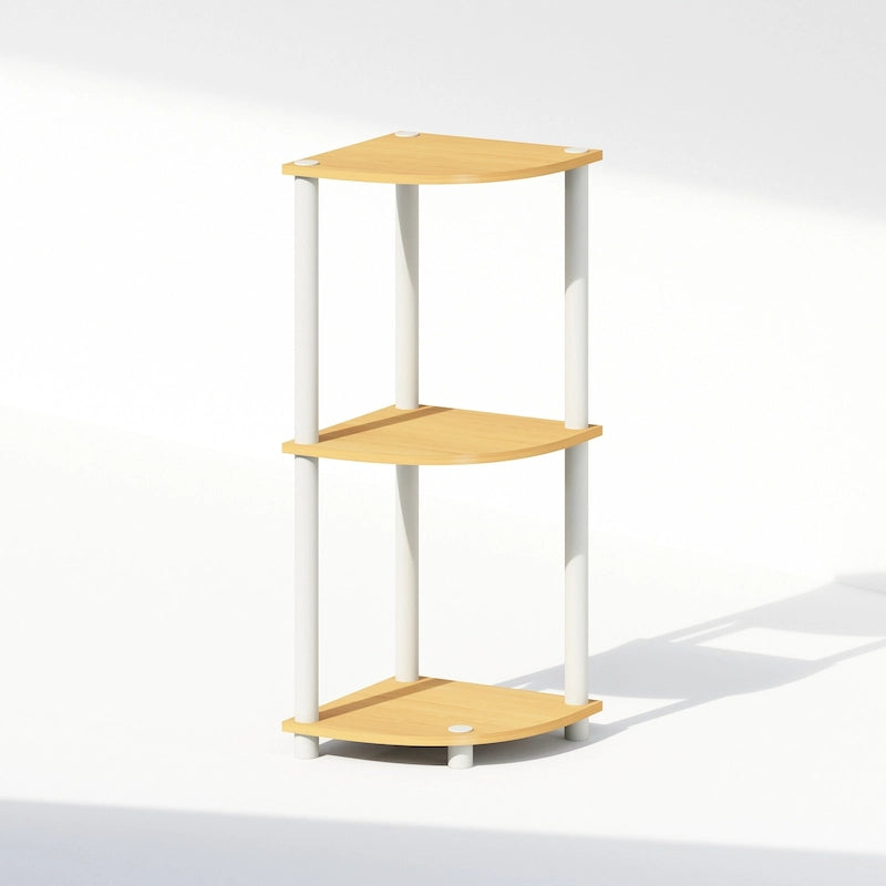 Étagère d'angle à 3 niveaux - Présentoir polyvalent pour petits espaces - Organisateur de rangement facile à assembler