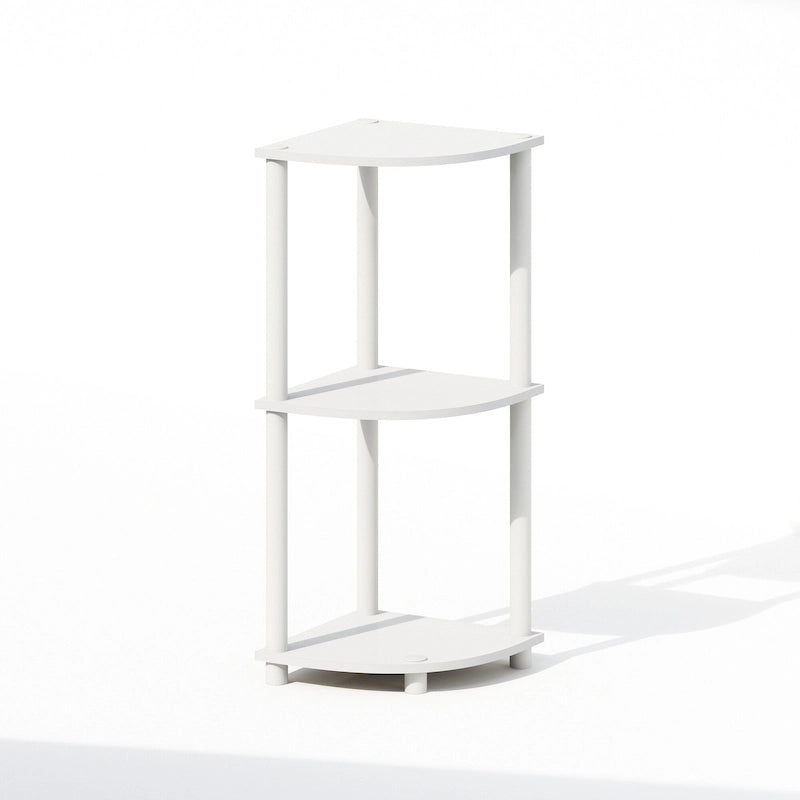 Étagère d'angle à 3 niveaux - Présentoir polyvalent pour petits espaces - Organisateur de rangement facile à assembler