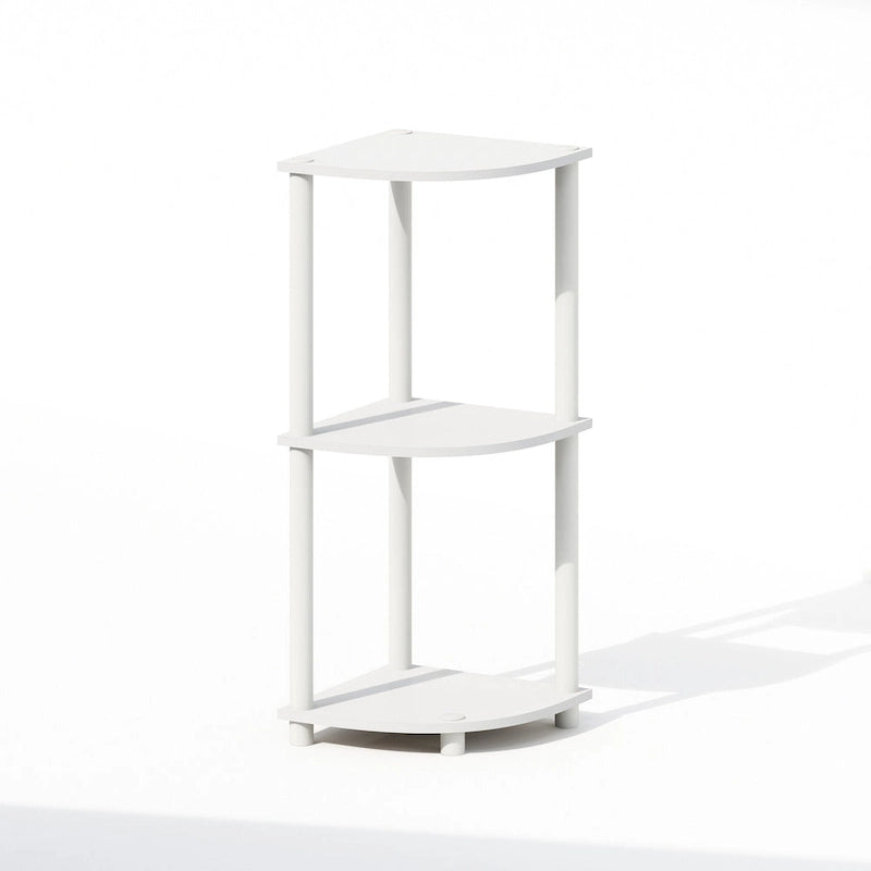 Étagère d'angle à 3 niveaux - Présentoir polyvalent pour petits espaces - Organisateur de rangement facile à assembler