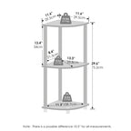 Étagère d'angle à 3 niveaux - Présentoir polyvalent pour petits espaces - Organisateur de rangement facile à assembler