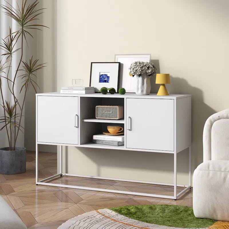Modern Buffet Cabinet with Two Doors and Storage Shelves for Living Room, Bedroom, Dinning Room