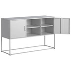 Modern Metal Buffet Cabinet 47.2" with 6 Storage Compartments, Anti-Tipping Safety Design for Living Room Dining Room
