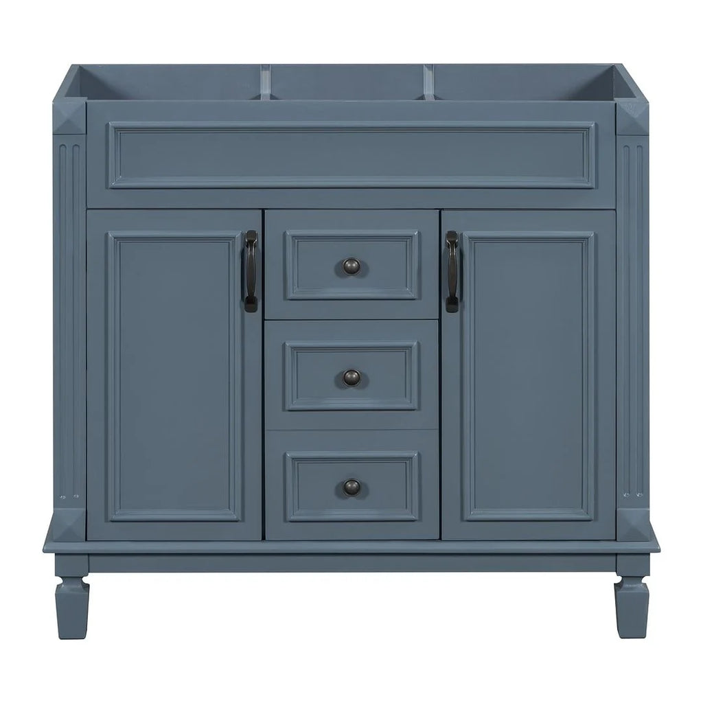 Meuble-lavabo de salle de bain moderne de 91 cm avec lavabo et armoire de toilette, 2 portes et 2 tiroirs