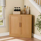 Meuble d'angle Dovelina avec étagères réglables, buffet, meuble à vin, meuble de cuisine et de salle à manger avec portes en bois - 31H x 31L, 36H x 31L