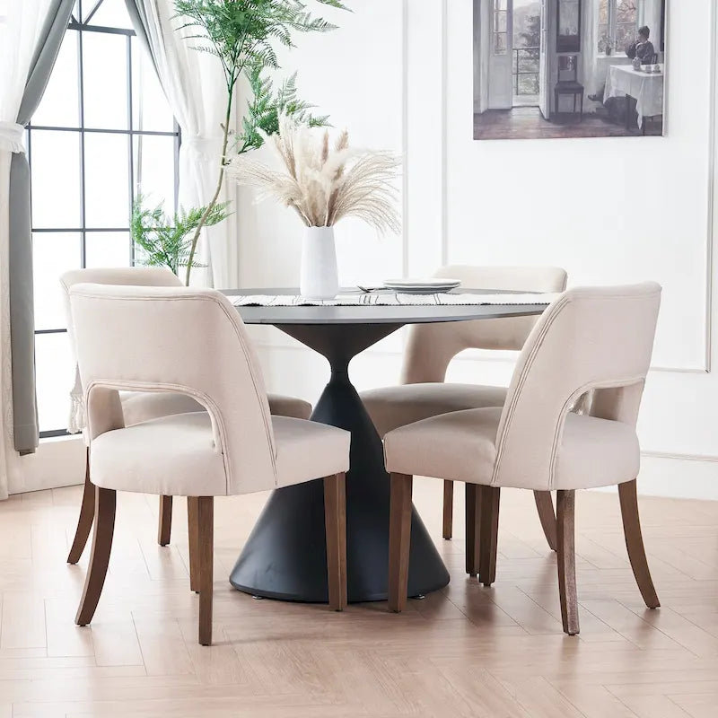 Lot de 4 chaises de salle à manger rembourrées en tissu
