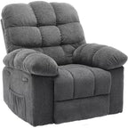 Fauteuil inclinable manuel, fauteuil inclinable ergonomique en tissu respirant avec poches latérales, canapé individuel, adapté au salon et à la chambre à coucher