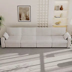 Canapé d'angle modulaire en velours côtelé Dyonery avec housses lavables