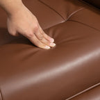 Fauteuil inclinable HomCom en similicuir avec base pivotante manuelle réglable et repose-pieds confortable et relaxant