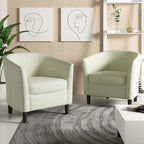 Lot de 2 fauteuils club modernes en lin style tonneau
