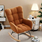 Fauteuil à bascule pour chambre d'enfant, Fauteuil à bascule pour salon pour l'allaitement, Fauteuils d'appoint confortables pour chambre à coucher, Fauteuils rembourrés en peluche Teddy pour l'intérieur