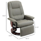 Fauteuil inclinable HomCom en similicuir avec base pivotante manuelle réglable et repose-pieds confortable et relaxant