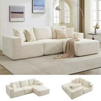 Canapé moderne 108, canapé 3 places rembourré en forme de L avec oreillers, canapé à assise profonde, aucun assemblage requis