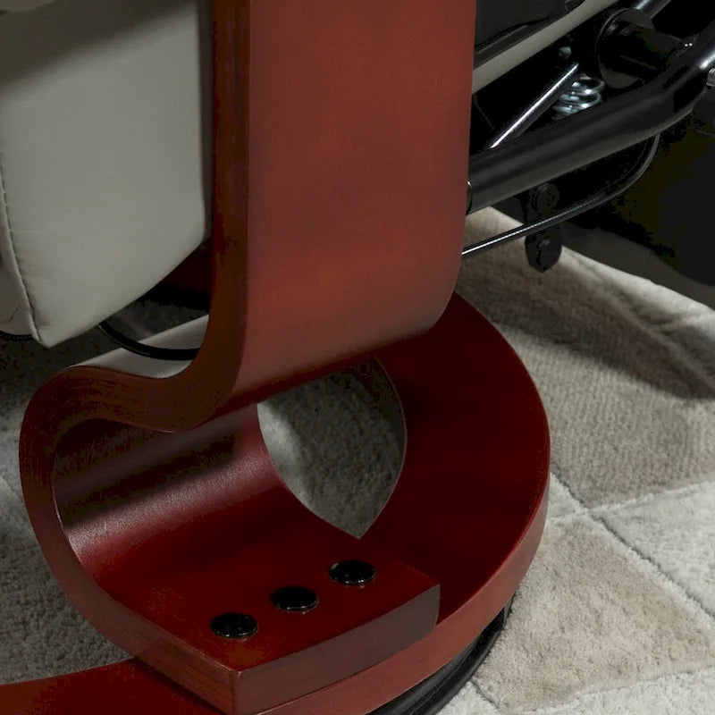 Fauteuil inclinable HomCom en similicuir avec base pivotante manuelle réglable et repose-pieds confortable et relaxant