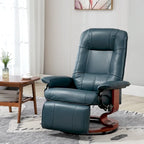 Fauteuil inclinable HomCom en similicuir avec base pivotante manuelle réglable et repose-pieds confortable et relaxant