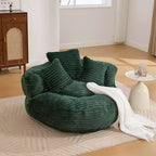 Canapé poire pour adultes et enfants, grand fauteuil poire en velours côtelé avec 3 oreillers et accoudoirs pour salon et chambre à coucher