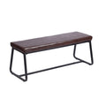 Banc d'entrée 48" avec coussin en cuir PU - Résistant à l'eau, pieds en fer, capacité de 120 kg, design moderne