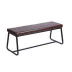 Banc d'entrée 48" avec coussin en cuir PU - Résistant à l'eau, pieds en fer, capacité de 120 kg, design moderne