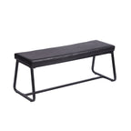 Banc d'entrée 48" avec coussin en cuir PU - Résistant à l'eau, pieds en fer, capacité de 120 kg, design moderne