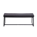 Banc d'entrée 48" avec coussin en cuir PU - Résistant à l'eau, pieds en fer, capacité de 120 kg, design moderne
