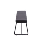 Banc d'entrée 48" avec coussin en cuir PU - Résistant à l'eau, pieds en fer, capacité de 120 kg, design moderne