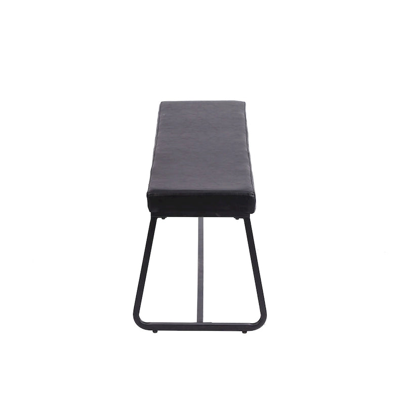 Banc d'entrée 48" avec coussin en cuir PU - Résistant à l'eau, pieds en fer, capacité de 120 kg, design moderne