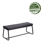 Banc d'entrée 48" avec coussin en cuir PU - Résistant à l'eau, pieds en fer, capacité de 120 kg, design moderne