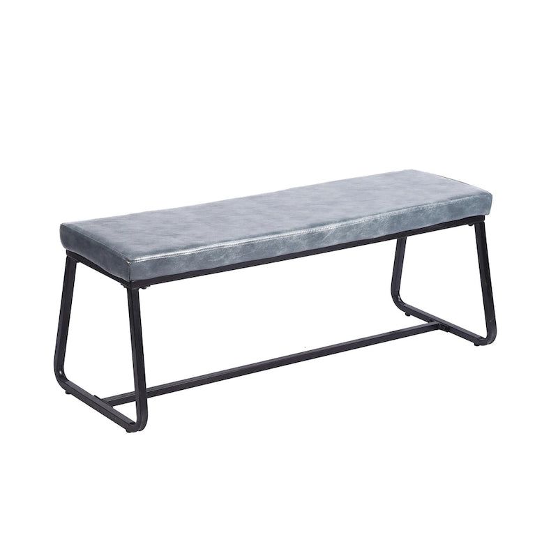 Banc d'entrée 48" avec coussin en cuir PU - Résistant à l'eau, pieds en fer, capacité de 120 kg, design moderne