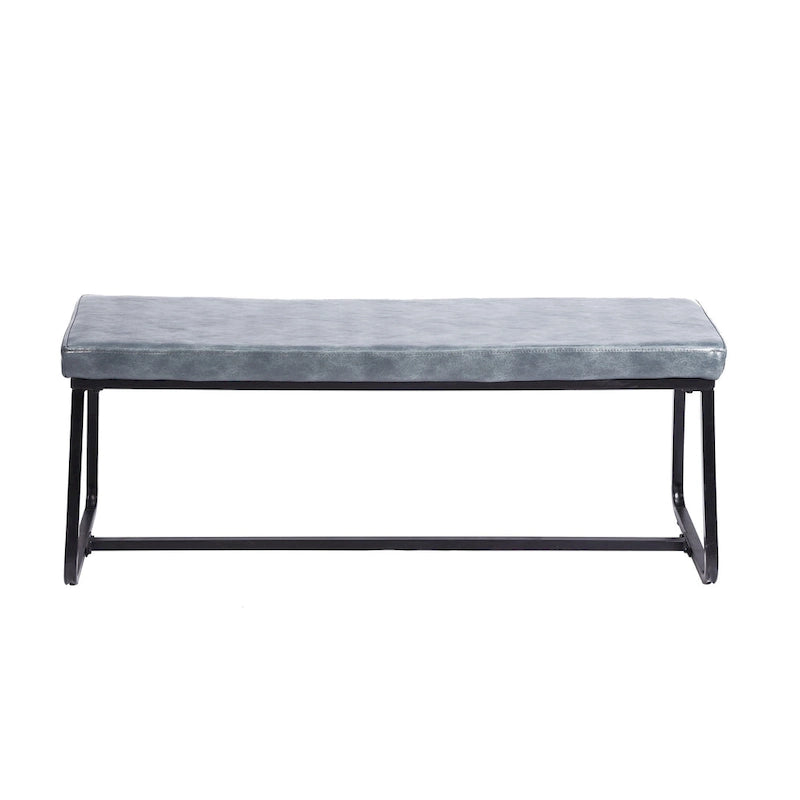 Banc d'entrée 48" avec coussin en cuir PU - Résistant à l'eau, pieds en fer, capacité de 120 kg, design moderne