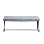 Banc d'entrée 48" avec coussin en cuir PU - Résistant à l'eau, pieds en fer, capacité de 120 kg, design moderne
