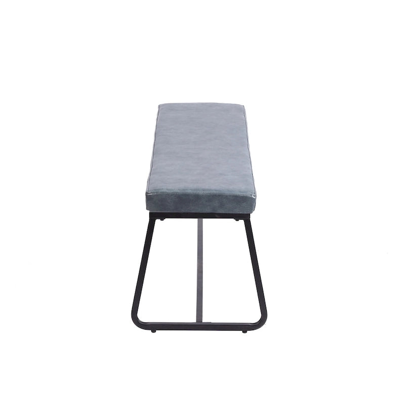 Banc d'entrée 48" avec coussin en cuir PU - Résistant à l'eau, pieds en fer, capacité de 120 kg, design moderne