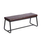 Banc d'entrée 48" avec coussin en cuir PU - Résistant à l'eau, pieds en fer, capacité de 120 kg, design moderne