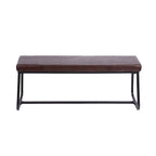 Banc d'entrée 48" avec coussin en cuir PU - Résistant à l'eau, pieds en fer, capacité de 120 kg, design moderne