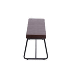 Banc d'entrée 48" avec coussin en cuir PU - Résistant à l'eau, pieds en fer, capacité de 120 kg, design moderne