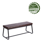 Banc d'entrée 48" avec coussin en cuir PU - Résistant à l'eau, pieds en fer, capacité de 120 kg, design moderne