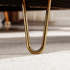Modern Fuzzy Storage Bench, Upholstered Ottoman with Storage Space and Gold Legs, End of Bed Bench, Footrest Stool