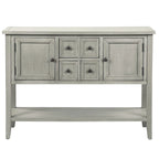 Buffet Commode Console Table Cadre en bois massif 4 tiroirs Étagère inférieure Style vintage élégant Meuble de rangement Meuble de salle à manger